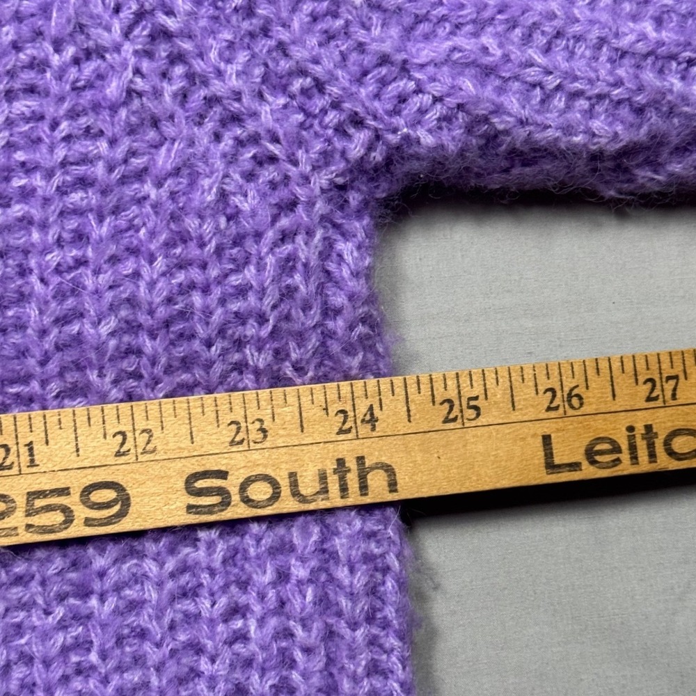 Zara Purple Mock Neck Chunky Knit Wool Alpaca Blend Sweater Womens Medium - Picture 6 of 6